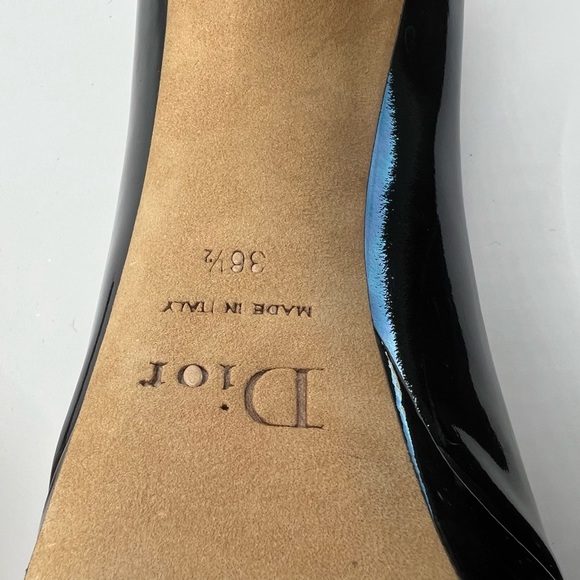 Christian Dior Black Peep Toe with Gold Hardware - Picture 8 of 10